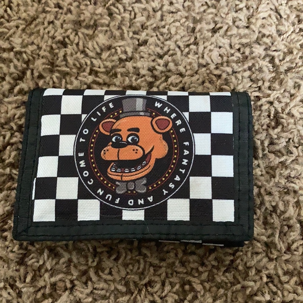 Five Nights At Freddys wallet | black and white Checkered
